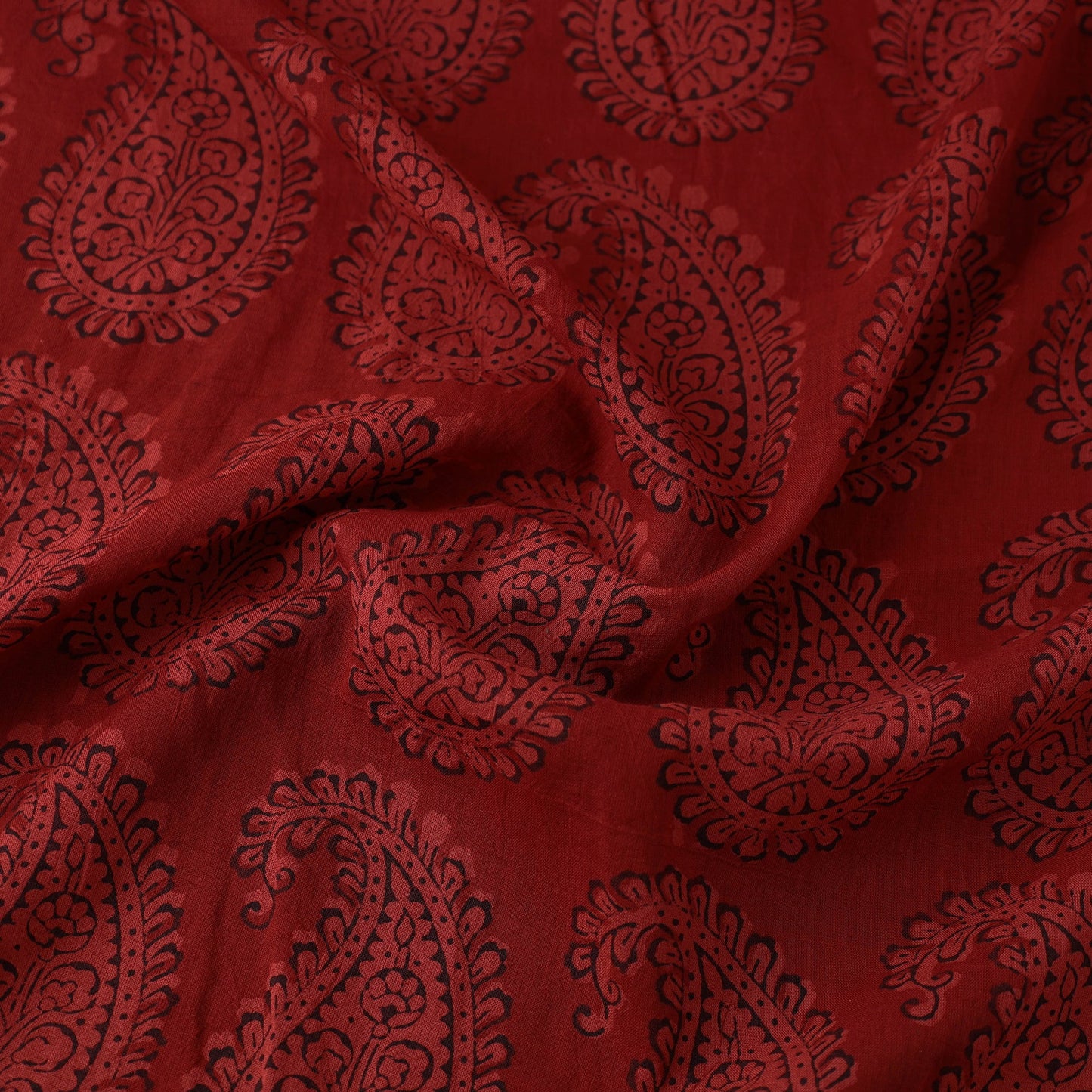 Red Authentic Bagh Print Fabric from Madhya Pradesh