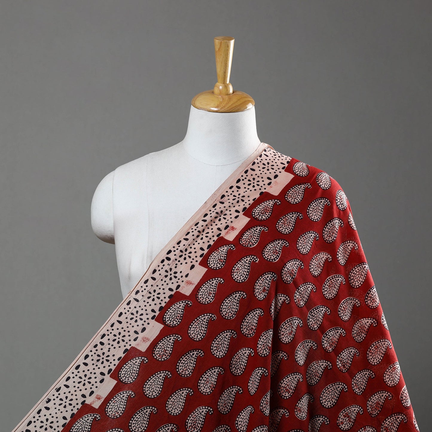 Natural Dyed Bagh Block Print Mul Cotton Fabric 