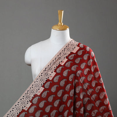 Natural Dyed Bagh Block Print Mul Cotton Fabric 