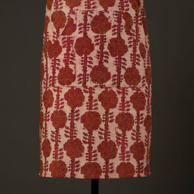  Red Bagru Block Print Cotton Apron with Pocket 