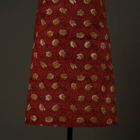 Red - bagru cotton apron with pocket 18 - handcrafted