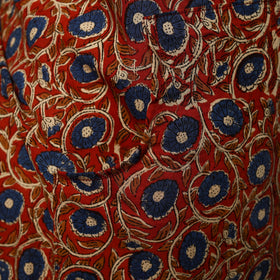 Red - bagru cotton apron with pocket 20 - handcrafted
