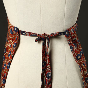 Red - bagru cotton apron with pocket 20 - handcrafted