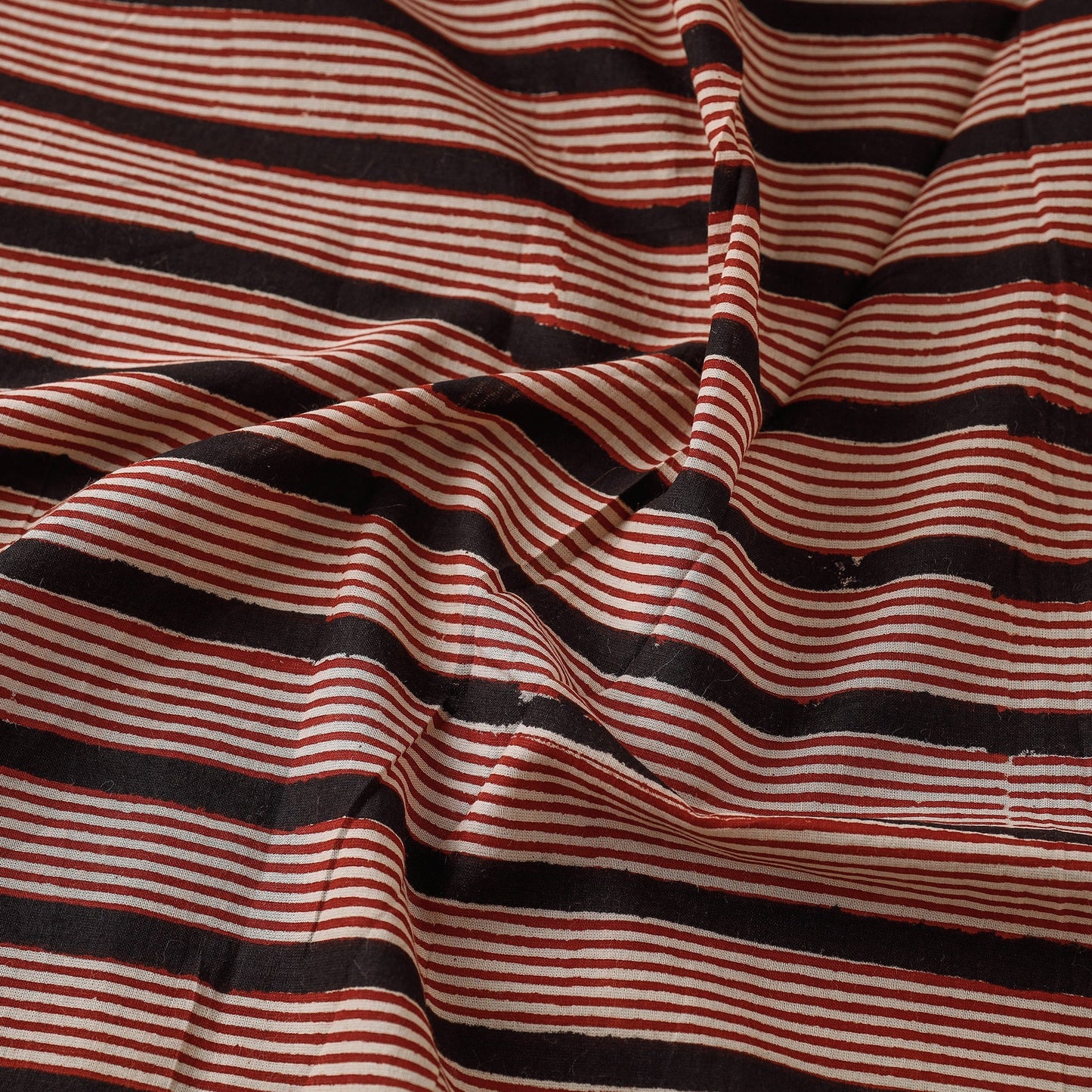 Red Traditional Bagru Print Fabric from Rajasthan