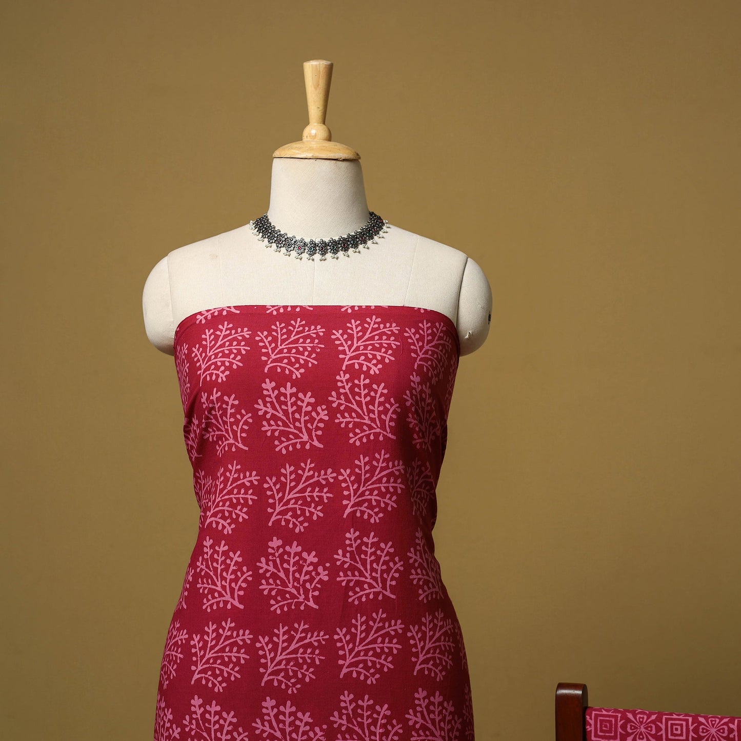 Natural dyed bagru cotton 3pc unstitched dress material 11