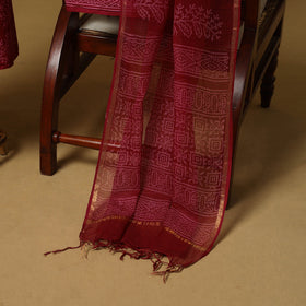 Natural dyed bagru cotton 3pc unstitched dress material 11