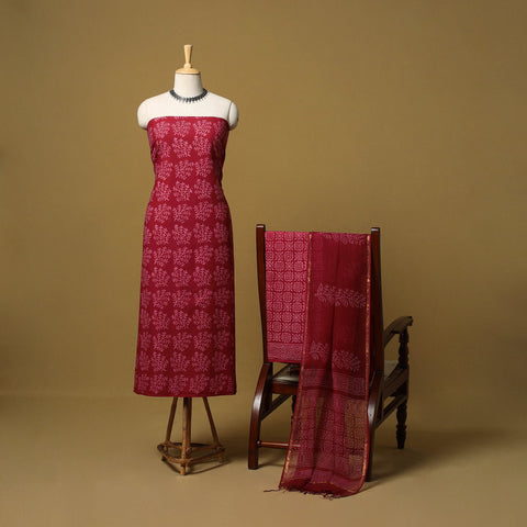 Natural dyed bagru cotton 3pc unstitched dress material 11