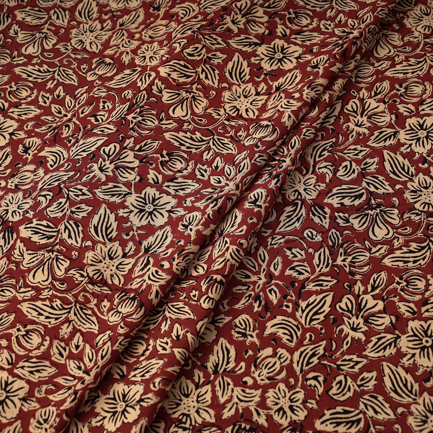 Red - Bagru Block Printed Cotton Fabric