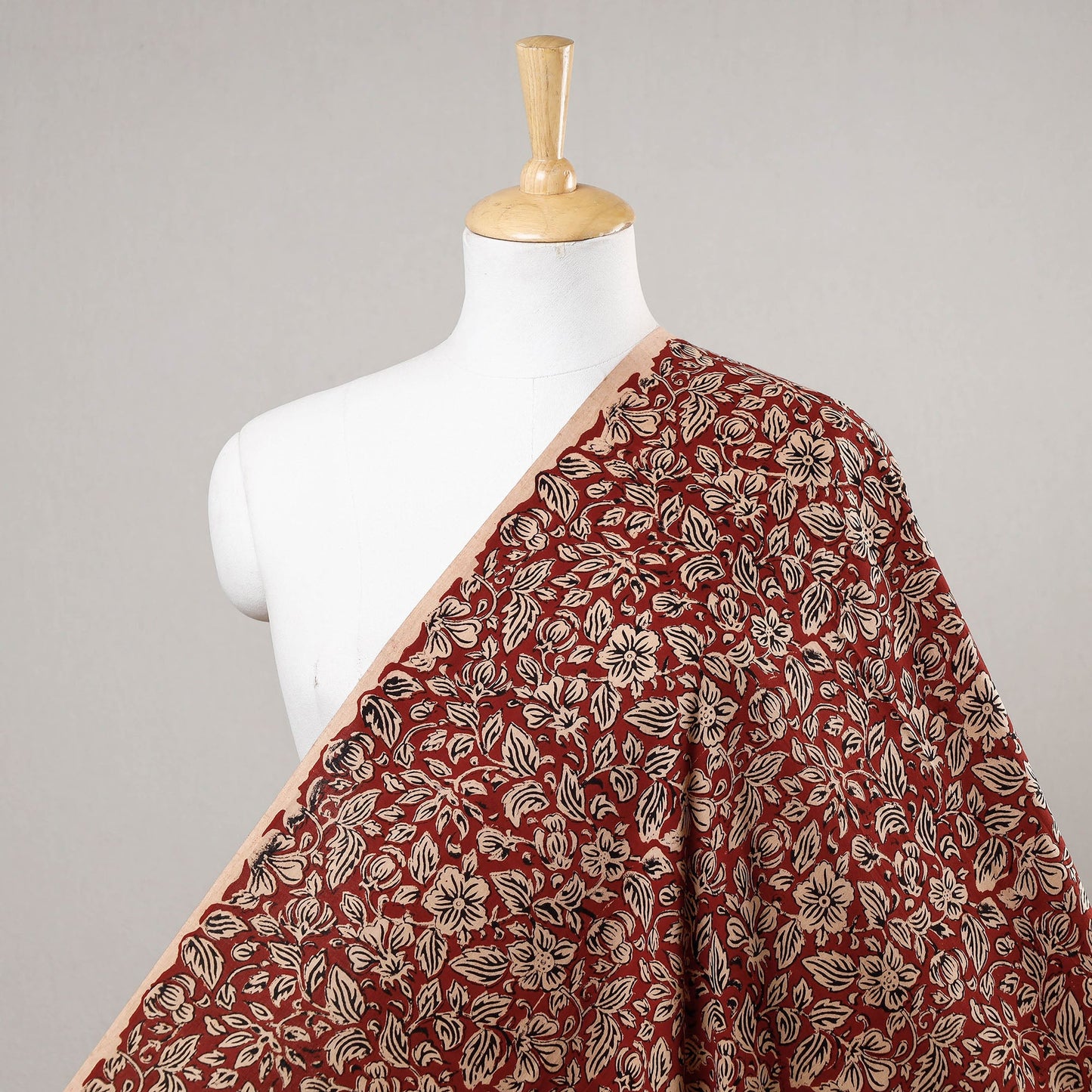 Red - Bagru Block Printed Cotton Fabric