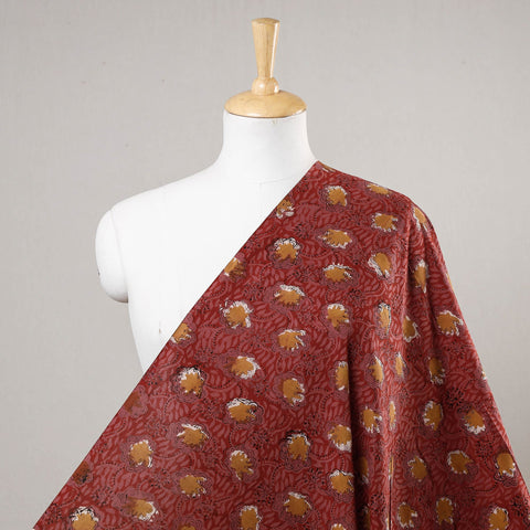 Red Traditional Bagru Print Fabric from Rajasthan