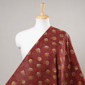 Red Traditional Bagru Print Fabric from Rajasthan