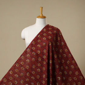Red - natural dyed bagru cotton fabric 16 - handcrafted