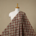 Red - natural dyed bagru cotton fabric 17 - handcrafted