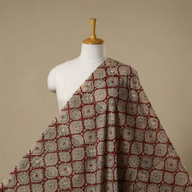 Red - natural dyed bagru cotton fabric 17 - handcrafted