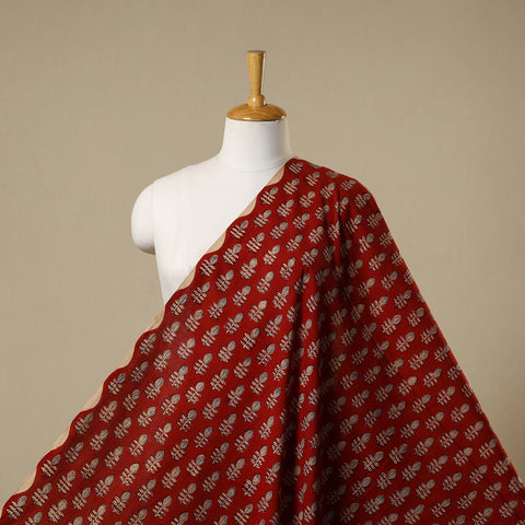 Red - natural dyed bagru cotton fabric 19 - handcrafted