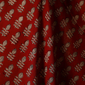 Red - natural dyed bagru cotton fabric 19 - handcrafted