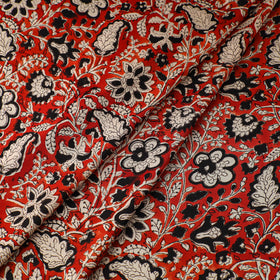 Red - natural dyed bagru modal silk fabric 04 - handcrafted