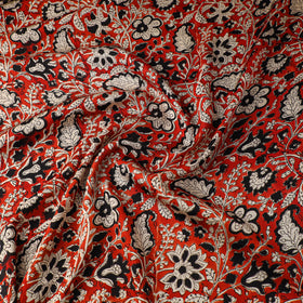 Red - natural dyed bagru modal silk fabric 04 - handcrafted