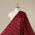 Red - natural dyed bagru modal silk fabric 08 - handcrafted