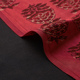 Red - natural dyed bagru modal silk fabric 08 - handcrafted