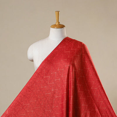 Red - natural dyed bagru modal silk fabric 10 - handcrafted
