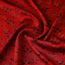 Red - natural dyed bagru modal silk fabric 20 - handcrafted
