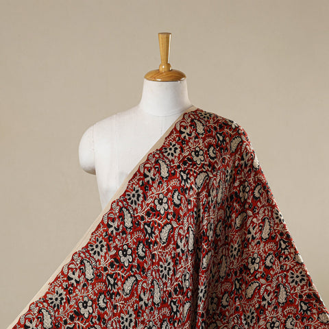 Red - natural dyed bagru modal silk fabric 04 - handcrafted