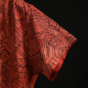 Natural dyed bindaas block art printed cotton v neck