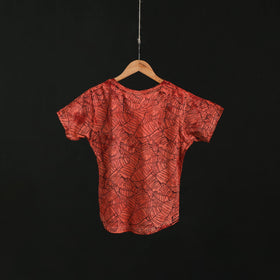 Natural dyed bindaas block art printed cotton v neck