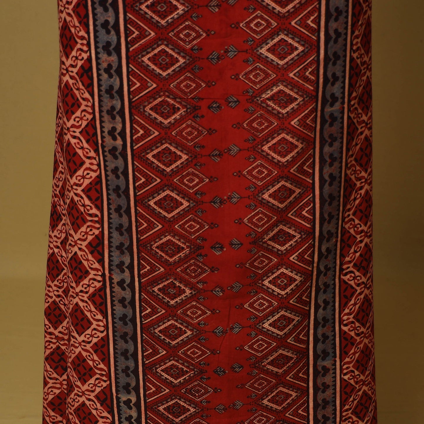 Red - natural dyed 3pc unstitched dress material 04