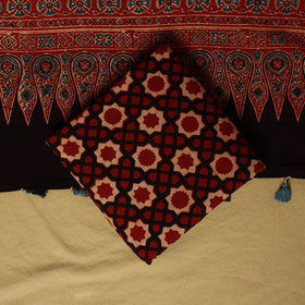 Red - natural dyed 3pc unstitched dress material 06