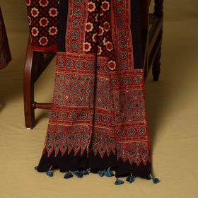 Red - natural dyed 3pc unstitched dress material 06