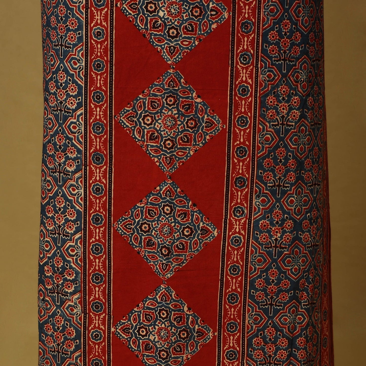 Red - natural dyed 3pc unstitched dress material 13