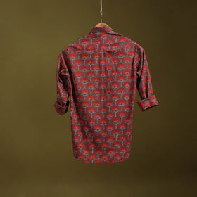 Red - natural dyed cotton men full sleeve shirt 04