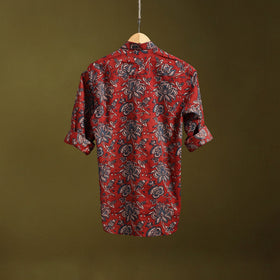Red - natural dyed cotton men full sleeve shirt 06
