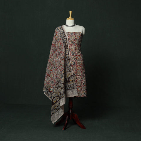 Natural dyed block print cotton pedana kalamkari 2pc