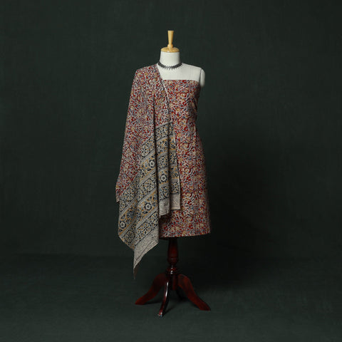 Natural dyed block print cotton pedana kalamkari 2pc