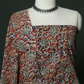 Natural dyed block print cotton pedana kalamkari 2pc