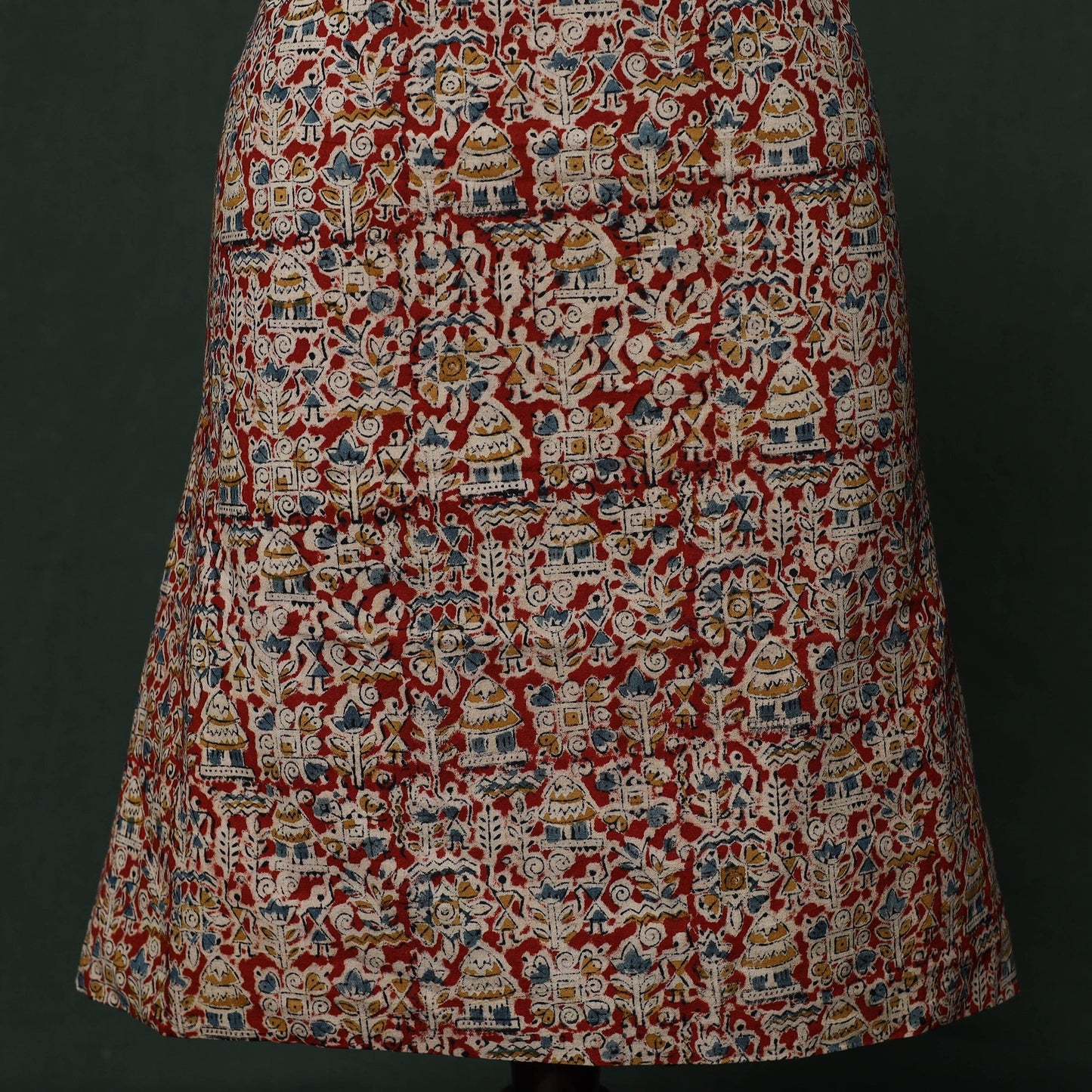 Natural dyed block print cotton pedana kalamkari 2pc
