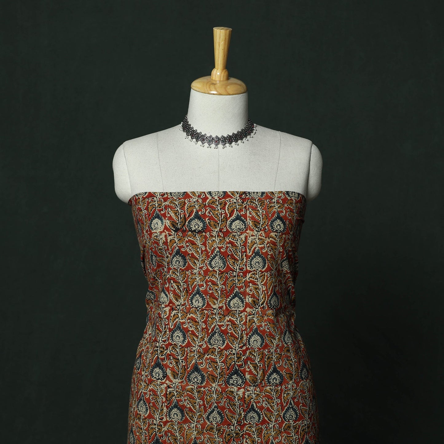 Natural dyed block print cotton pedana kalamkari 2pc