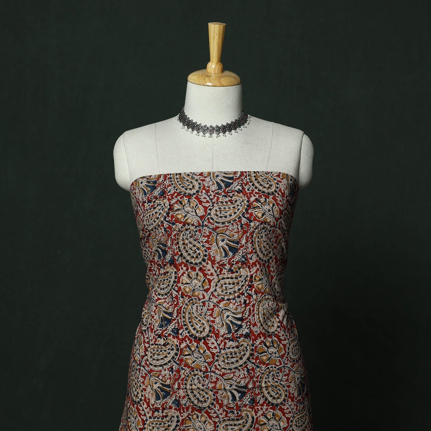 Natural dyed block print cotton pedana kalamkari 2pc