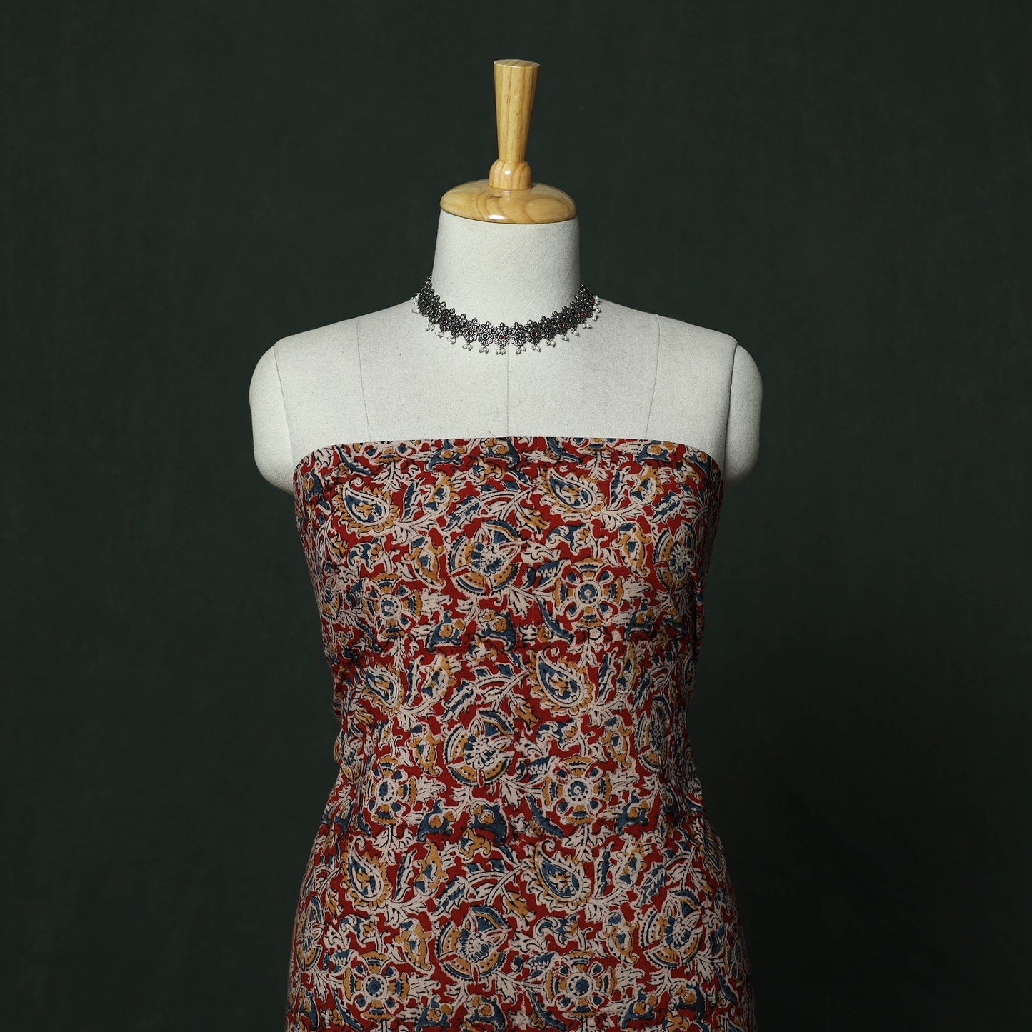 Natural dyed block print cotton pedana kalamkari 2pc