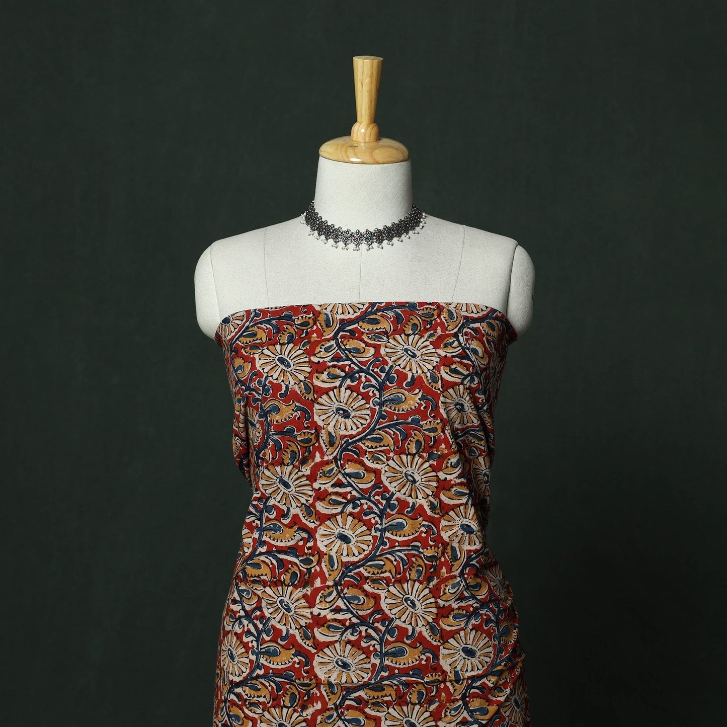 Natural dyed block print cotton pedana kalamkari 2pc