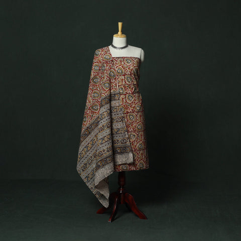 Natural dyed block print cotton pedana kalamkari 2pc