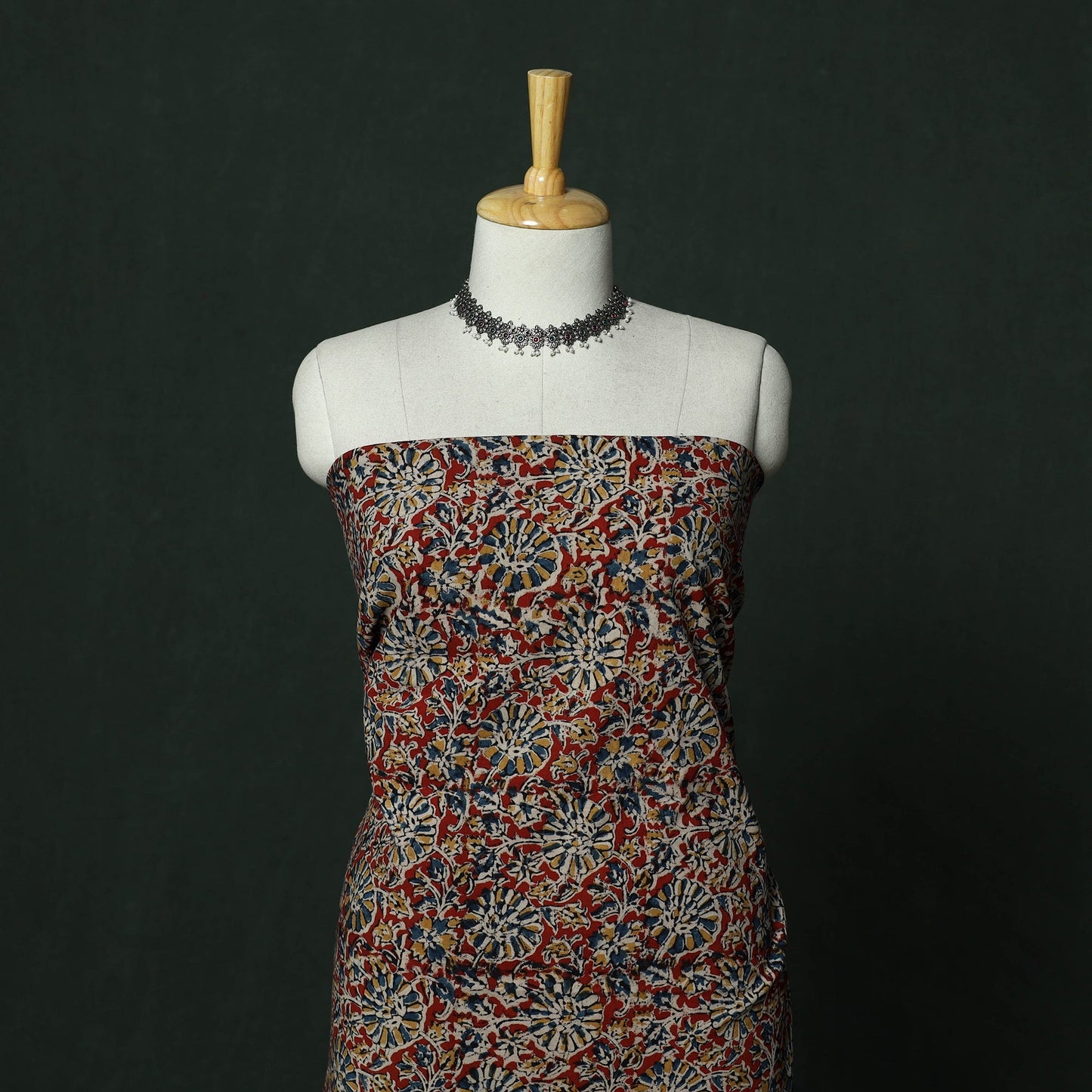 Natural dyed block print cotton pedana kalamkari 2pc