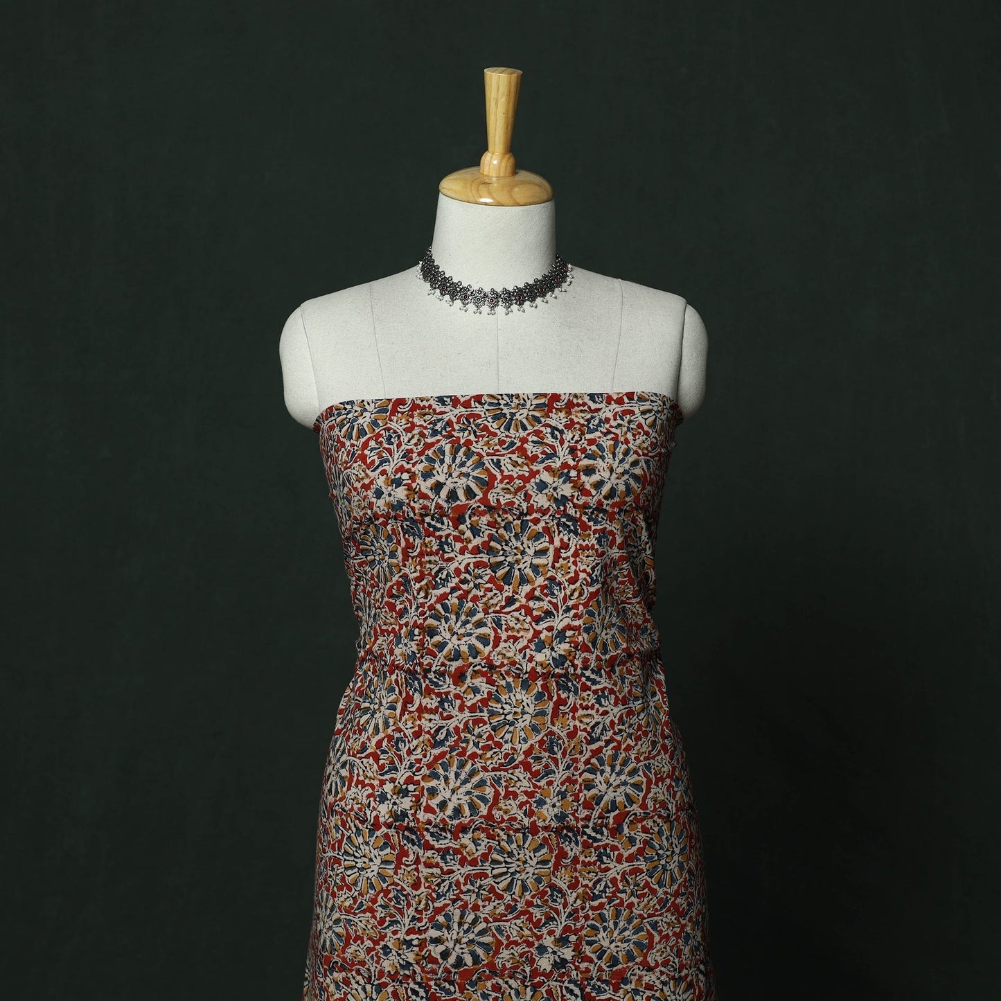 Natural dyed block print cotton pedana kalamkari 2pc