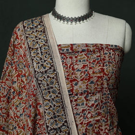Natural dyed block print cotton pedana kalamkari 2pc