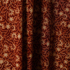 Red - natural dyed cotton pedana kalamkari fabric 04