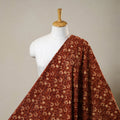 Red - natural dyed cotton pedana kalamkari fabric 04