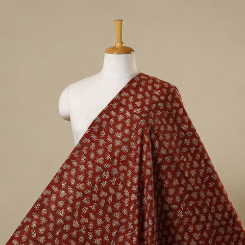 Red - natural dyed cotton pedana kalamkari fabric 13